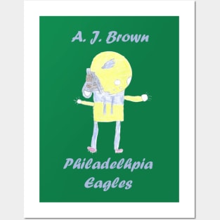 A.J. Brown Retro Jersey Drawing Posters and Art